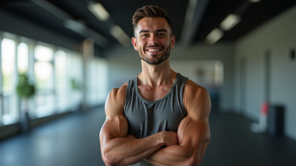 Atleta mostrando resultado de treino consistente com boa nutrição